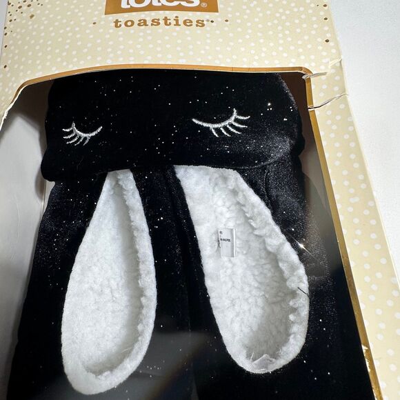TTOTES TOASTIES Black Eye Mask & Ballet Slippers Set Womens Size Large 8-9 NEW - Picture 2 of 12